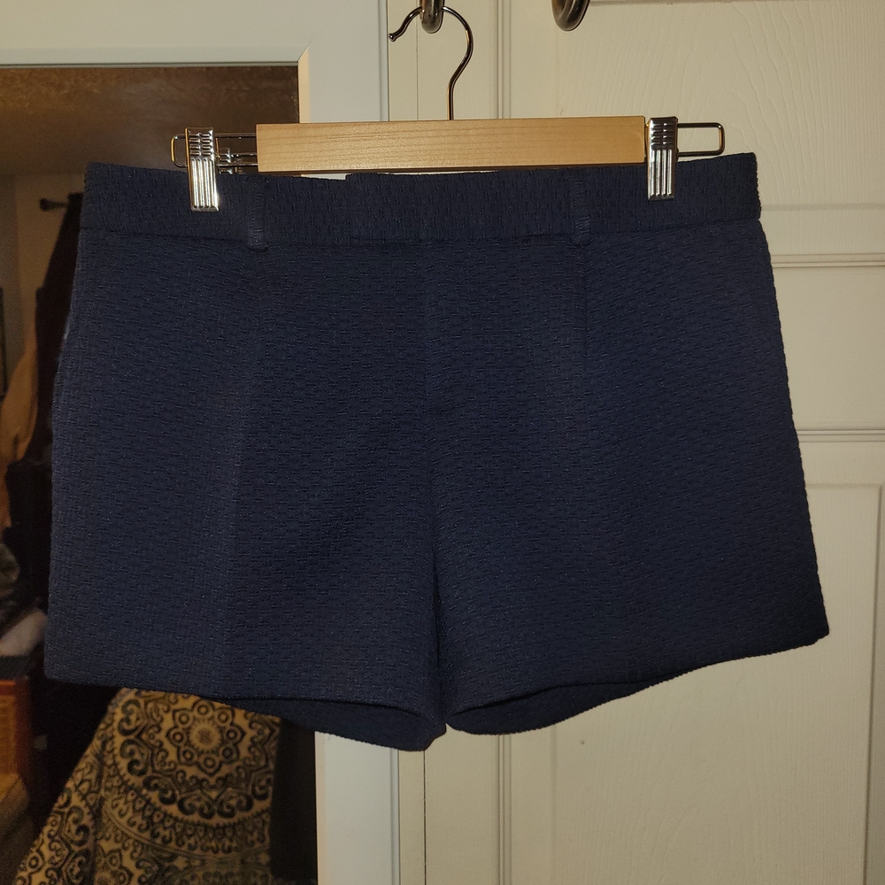 Banana Republic High Waist Navy Plated Shorts